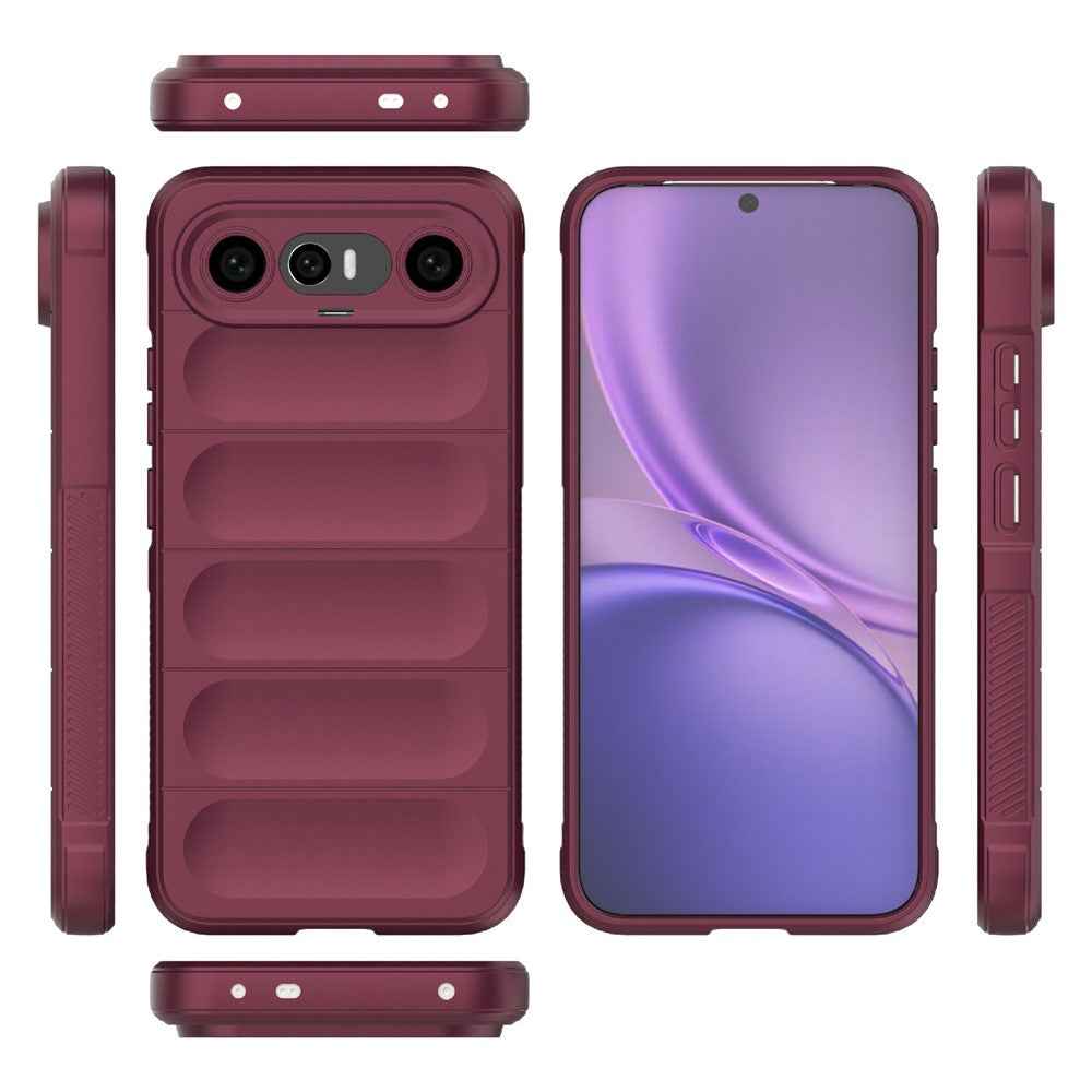 For vivo X300 FE 5G Phone Case Anti-Drop Soft TPU Rugged Back Cover - Wine Red