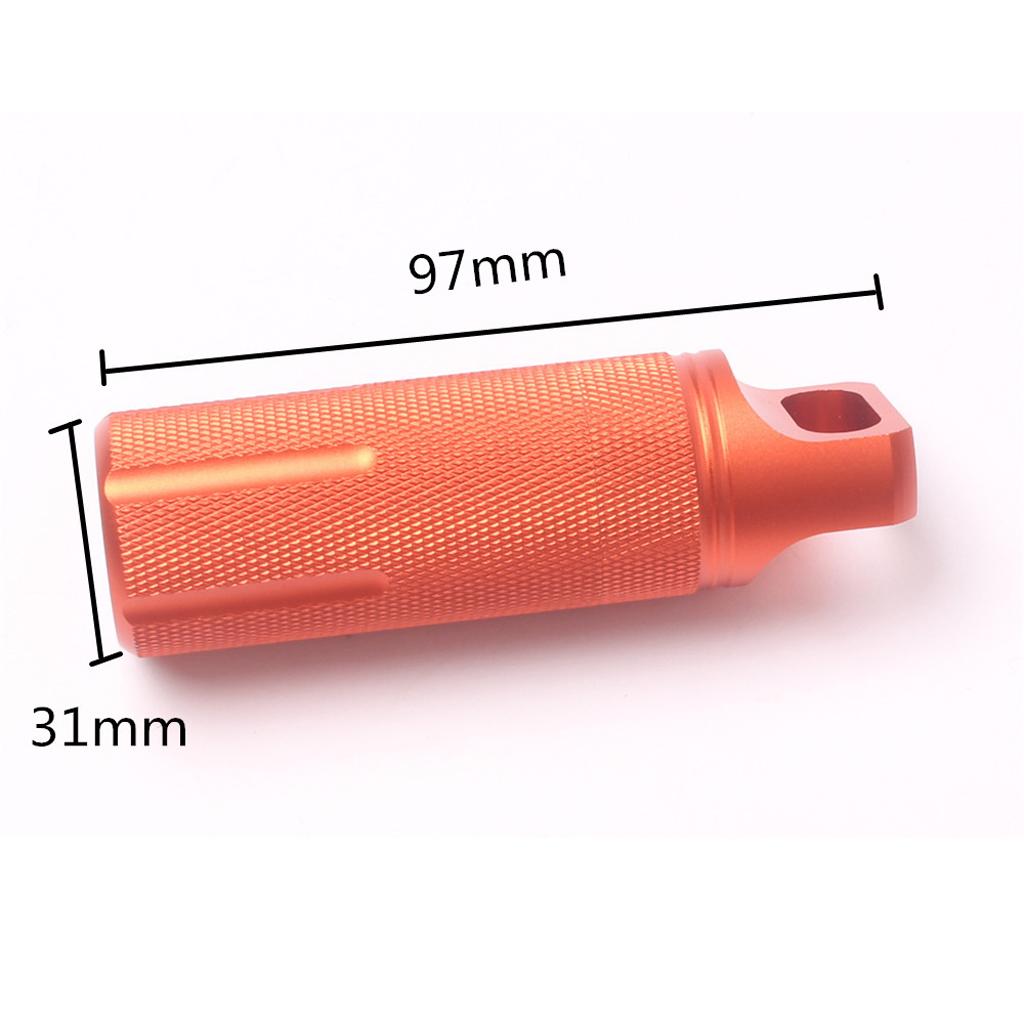 Survival Pill Box Case Waterproof Aluminum Holder Container Medicine Capsule Orange