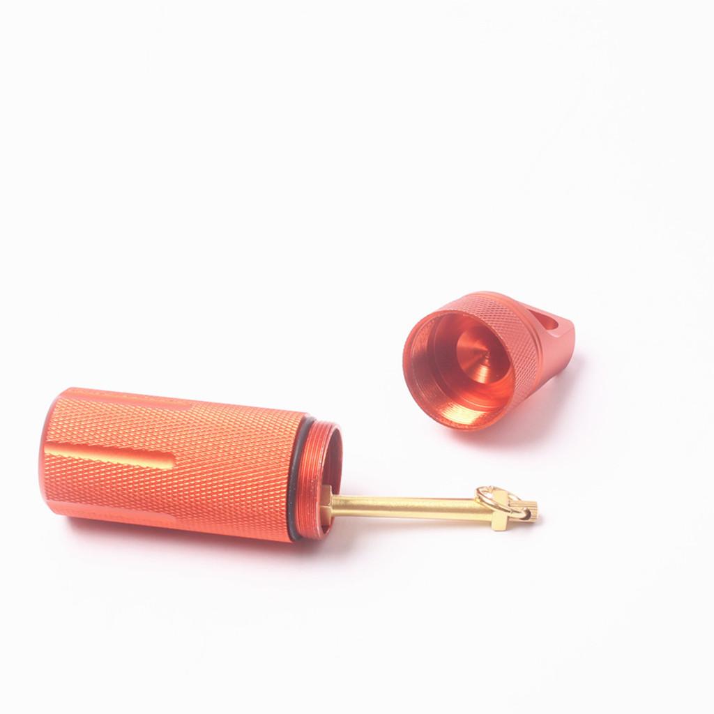 Survival Pill Box Case Waterproof Aluminum Holder Container Medicine Capsule Orange
