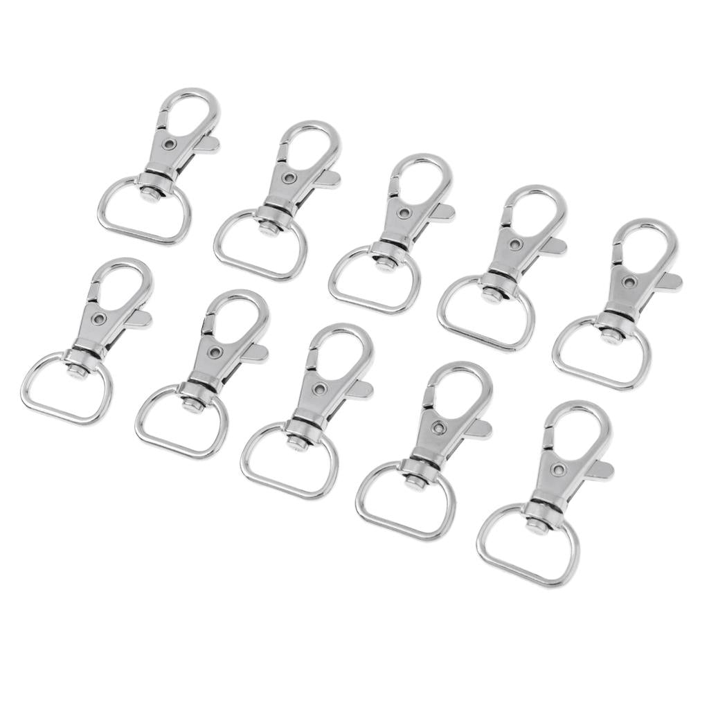 10Pcs Swivel Clasps Lanyard Snap Hook Lobster Claw Clasp Jewelry Findings 25mm
