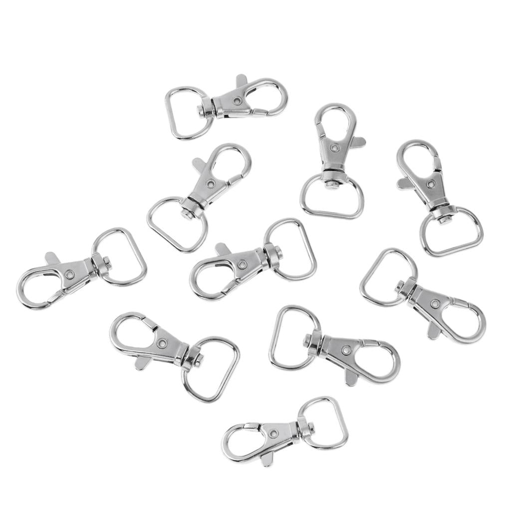 10Pcs Swivel Clasps Lanyard Snap Hook Lobster Claw Clasp Jewelry Findings 25mm