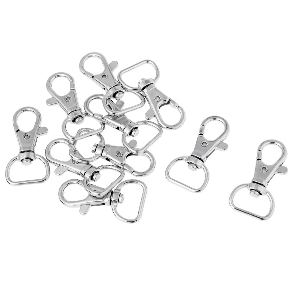 10Pcs Swivel Clasps Lanyard Snap Hook Lobster Claw Clasp Jewelry Findings 25mm