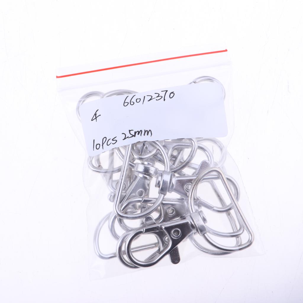 10Pcs Swivel Clasps Lanyard Snap Hook Lobster Claw Clasp Jewelry Findings 25mm