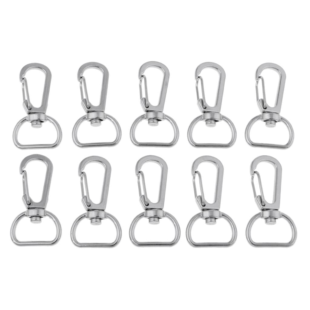 10pcs Durable Metal Carabiner Clip Style Spring Key Chain Hooks Keyring 16mm
