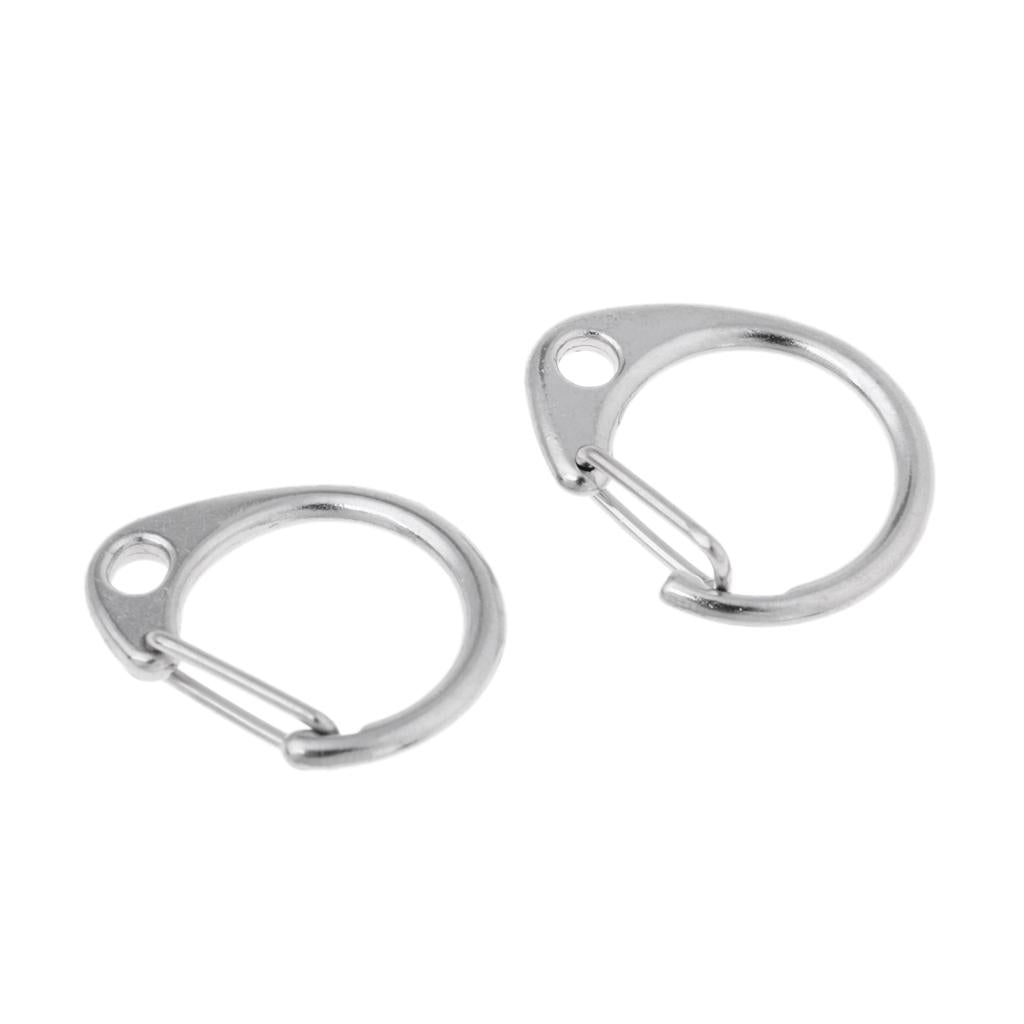 10 Pieces Keychain Carabiner D Type Snap Hook Clip Open Gate Buckle 32x25mm