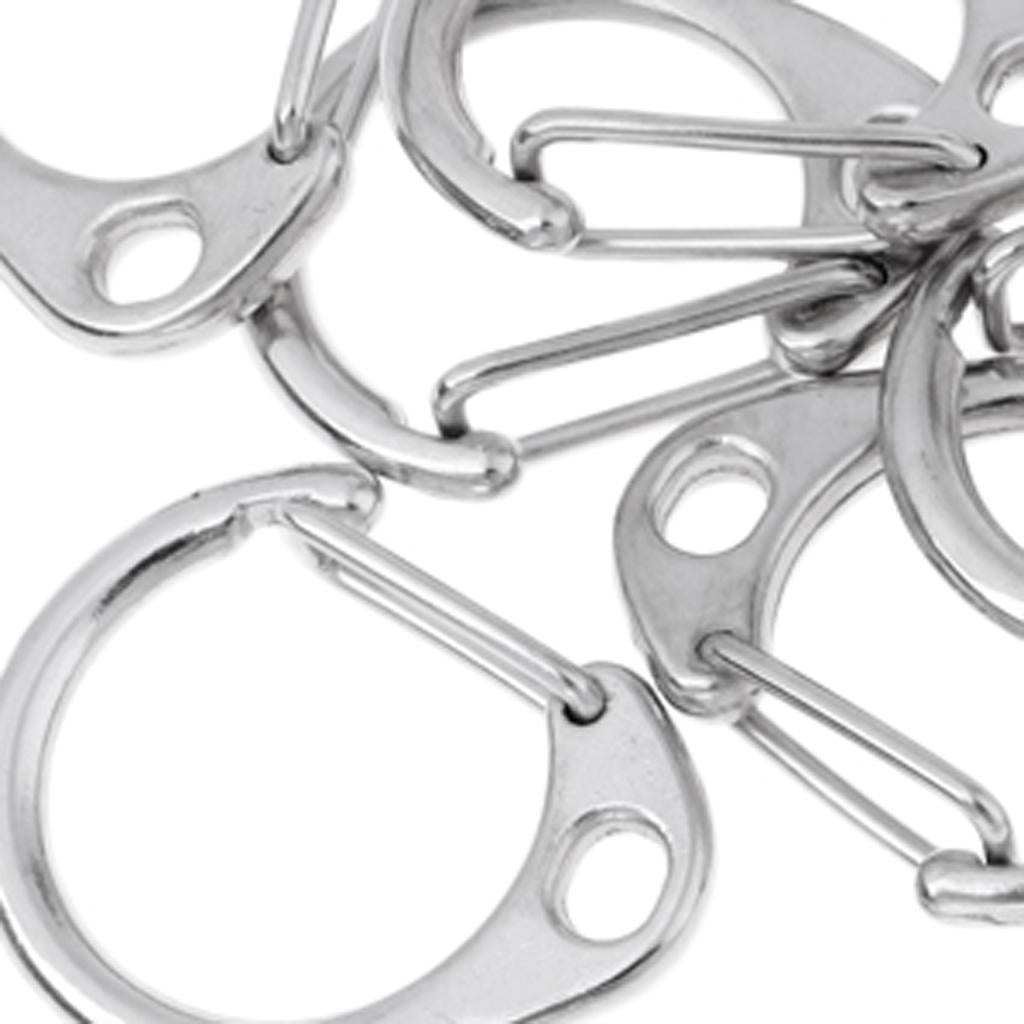 10 Pieces Keychain Carabiner D Type Snap Hook Clip Open Gate Buckle 32x25mm