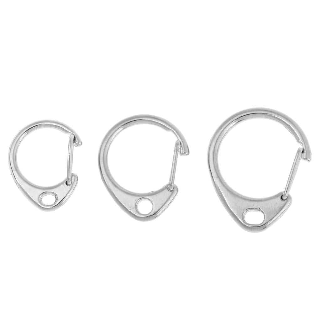 10 Pieces Keychain Carabiner D Type Snap Hook Clip Open Gate Buckle 32x25mm