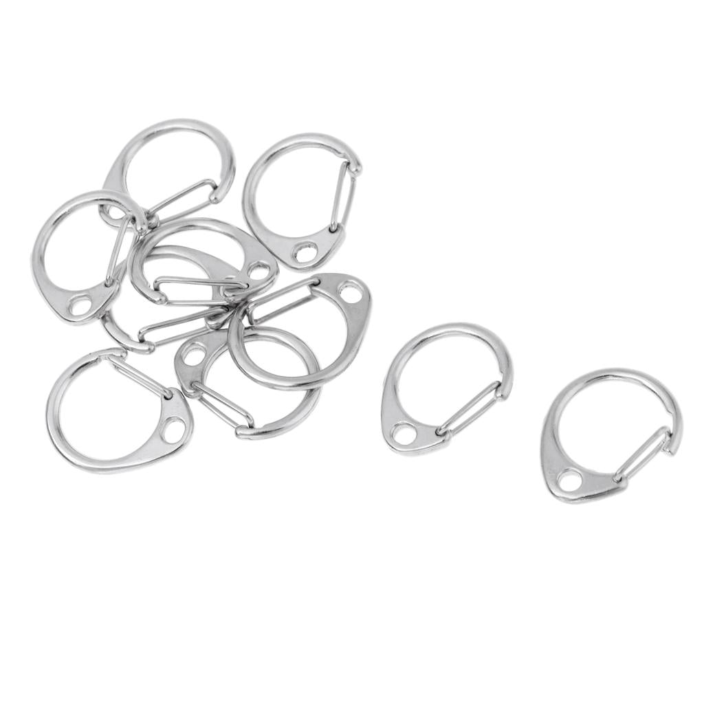 10 Pieces Keychain Carabiner D Type Snap Hook Clip Open Gate Buckle 32x25mm