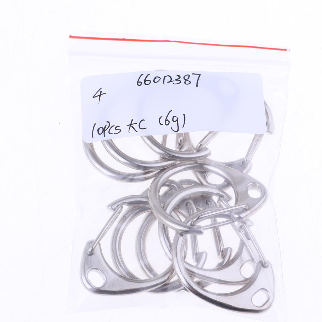 10 Pieces Keychain Carabiner D Type Snap Hook Clip Open Gate Buckle 32x25mm