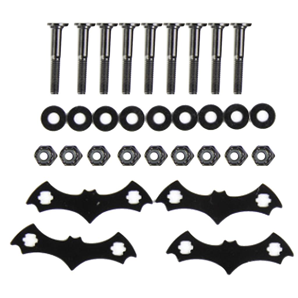 4 Set Carbon Steel Skateboard Deck Protective Gasket Longboard Part Bolt Nut