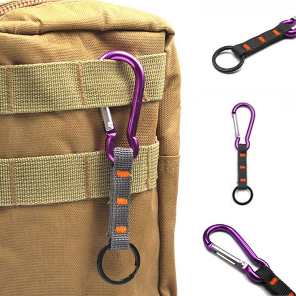 Hiking Backpack Travel Key Chain with Metal Ring Carabiner Clip Hook Buckle