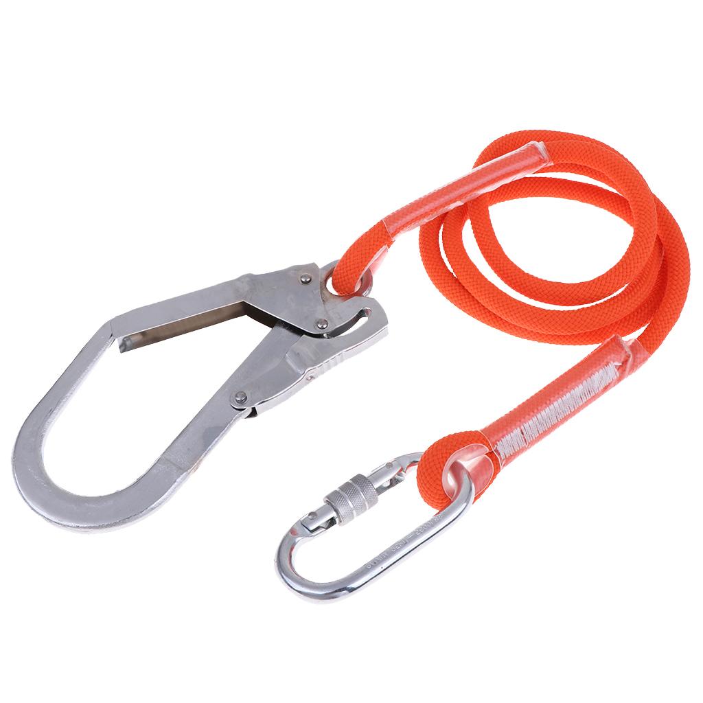 Rock Climbing Fall Protection Shock Absorb Lanyard Rope 3m L