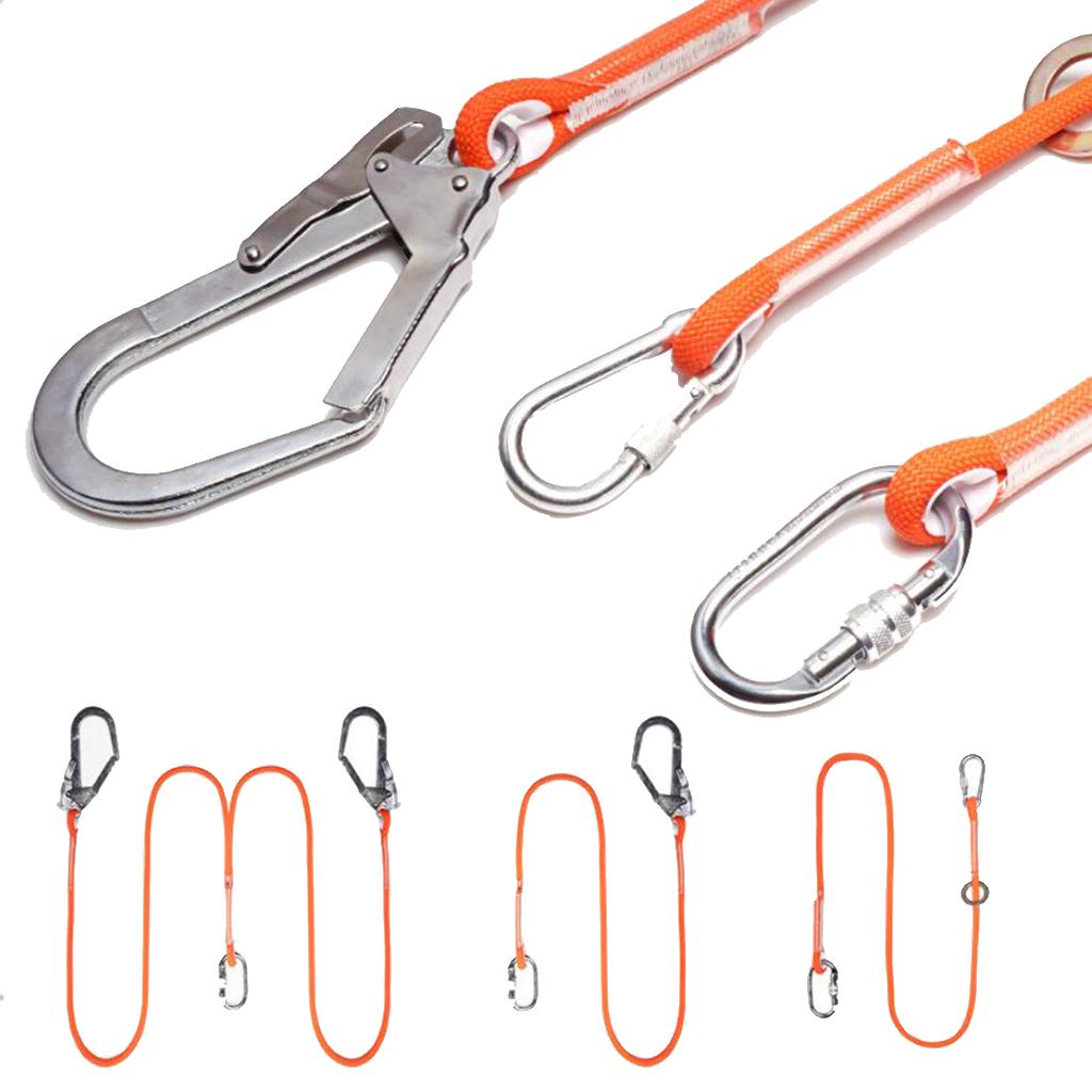 Rock Climbing Fall Protection Shock Absorb Lanyard Rope 3m L
