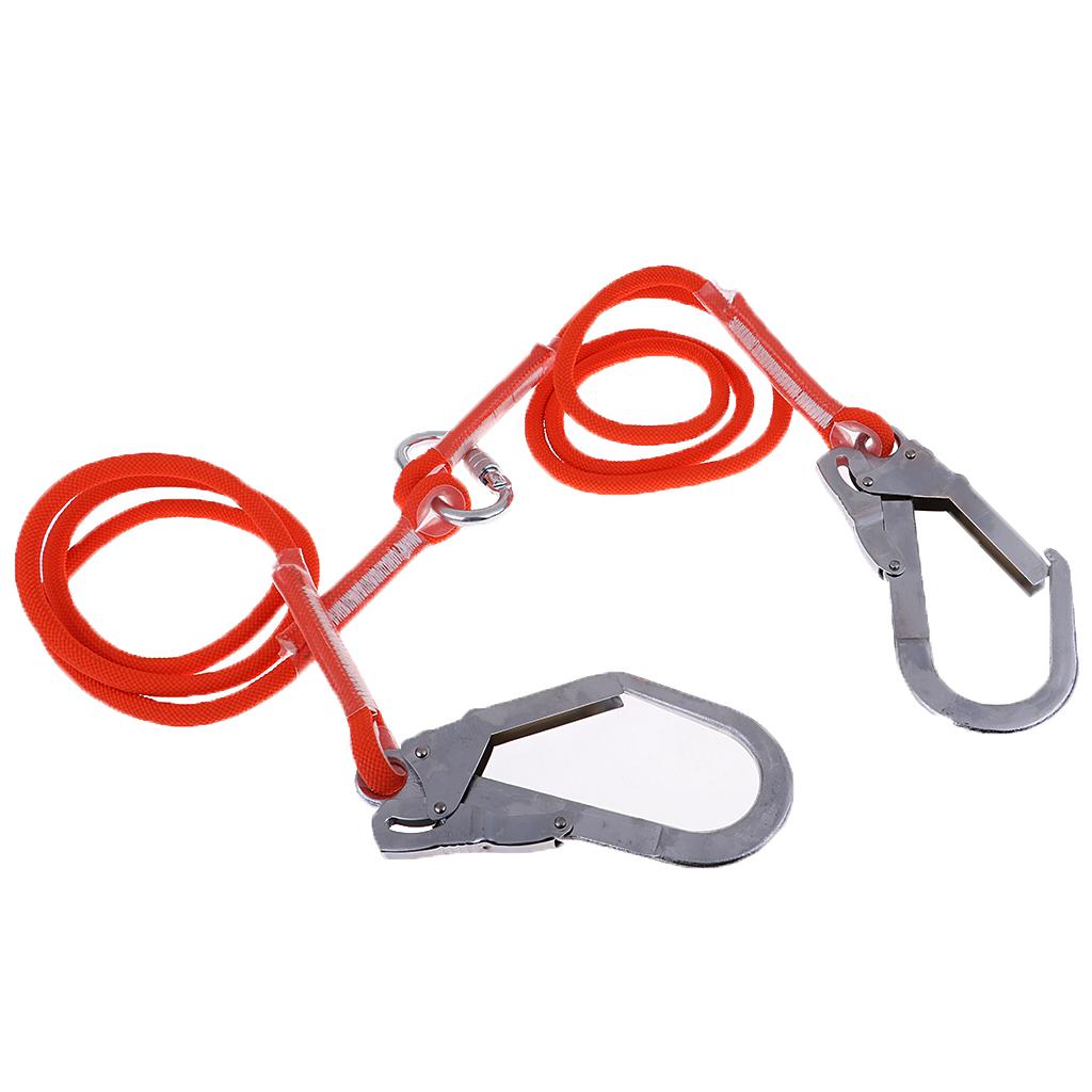 Rock Climbing Fall Protection Shock Absorb Lanyard Rope 3m Double Rope L