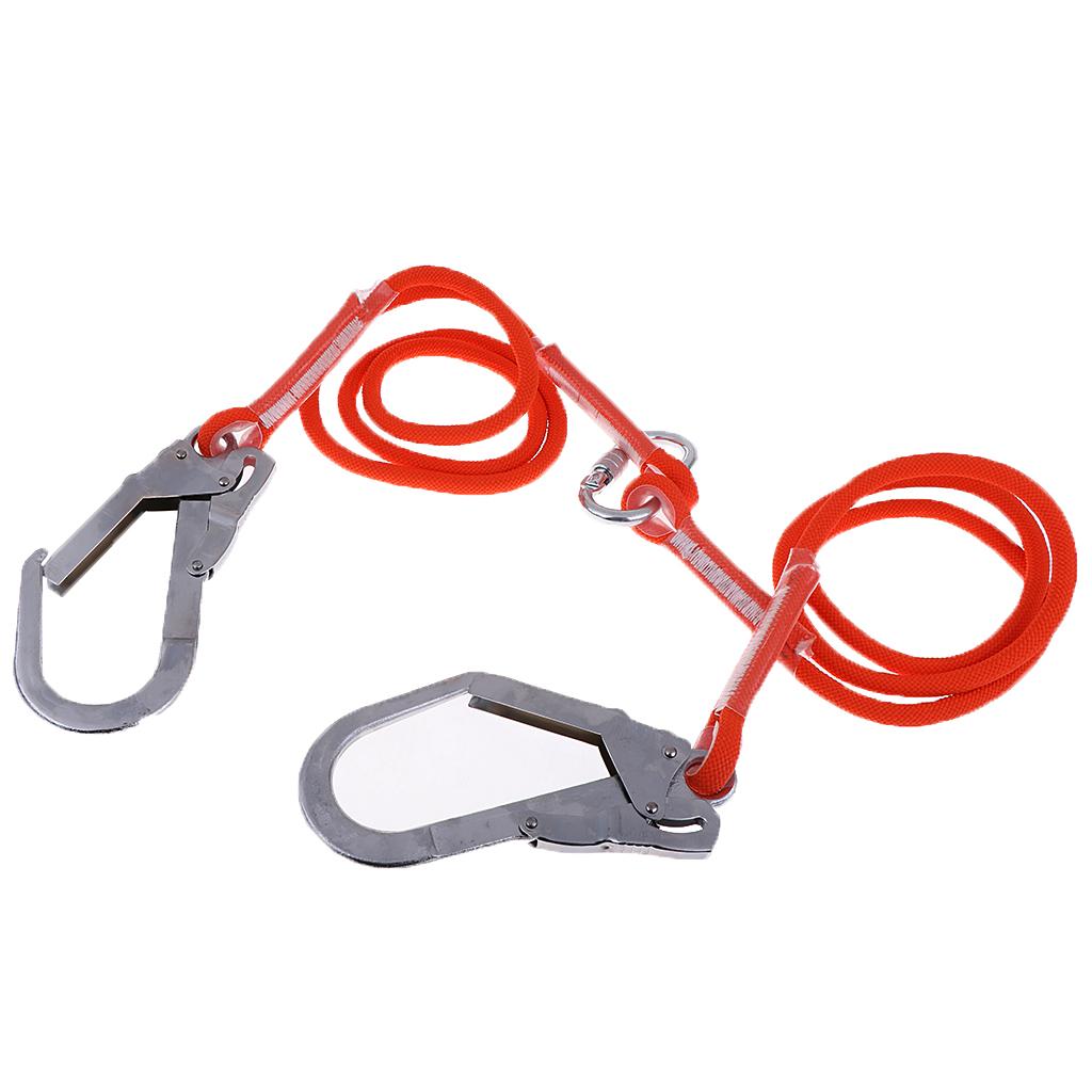 Rock Climbing Fall Protection Shock Absorb Lanyard Rope 3m Double Rope L