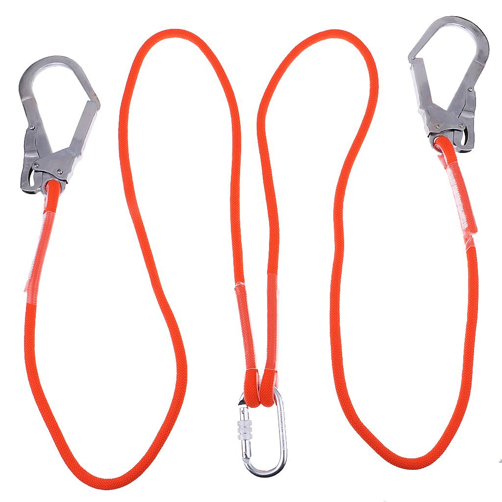 Rock Climbing Fall Protection Shock Absorb Lanyard Rope 3m Double Rope L