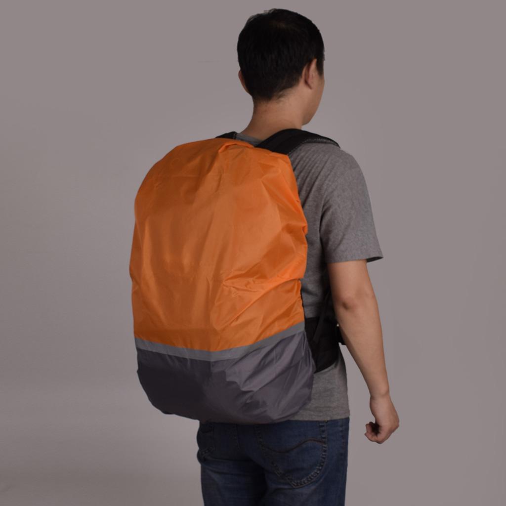 Waterproof Dust Rain Cover Travel Hiking Backpack Camping Rucksack Bag M Orange