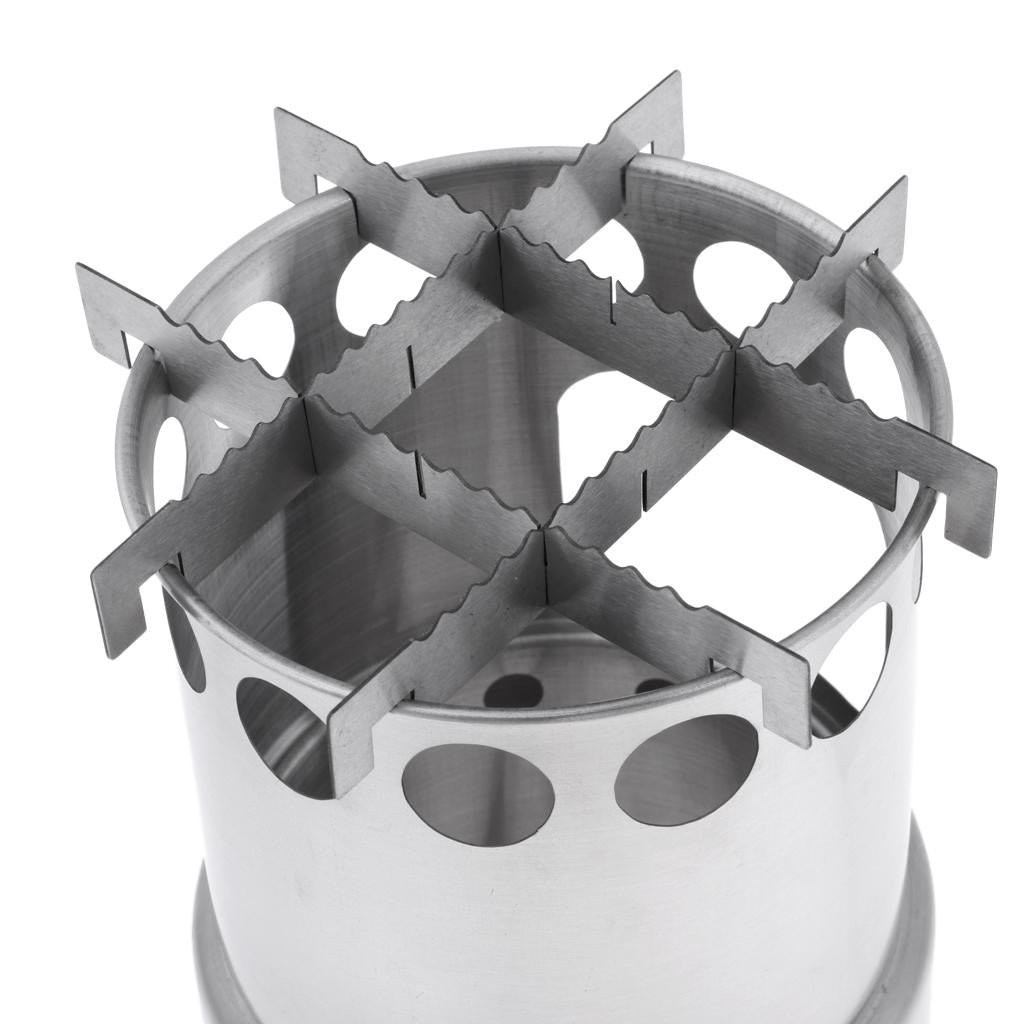 Large Camping Stove Stainless Steel Backpacking Stove Potable Wood Burning