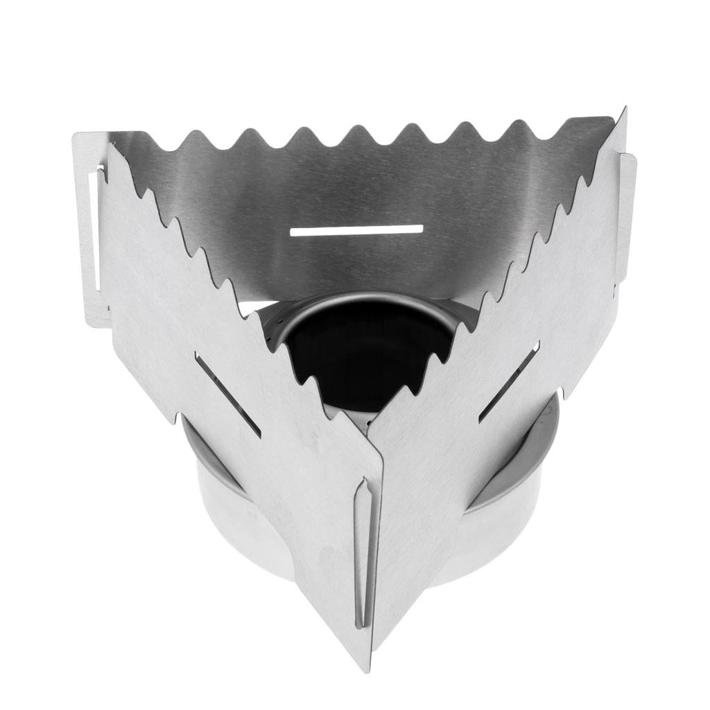 Triangular Foldable Stainless Steel Camping Hiking Cooking Alcohol Stove