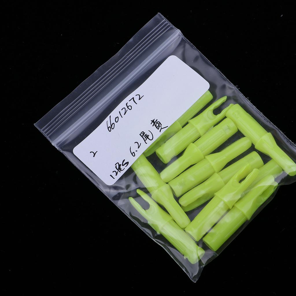 4x12 Pieces Plastic Archery Arrow Nocks for Arrows ID 6.2mm Yellow