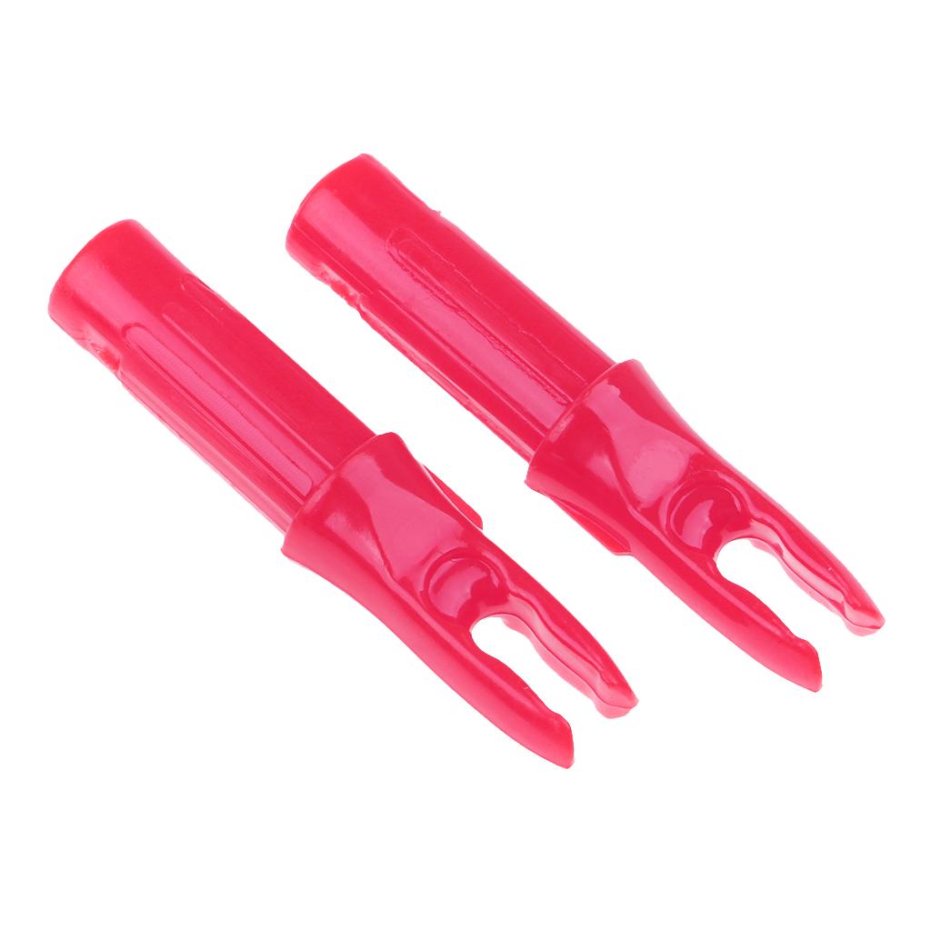 12 Pieces Plastic Archery Arrow Nocks for Arrows ID 6.2mm Pink