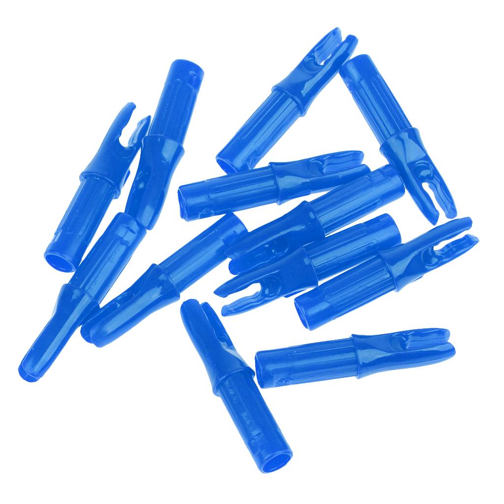 12 Pieces Plastic Archery Arrow Nocks for Arrows ID 6.2mm Blue
