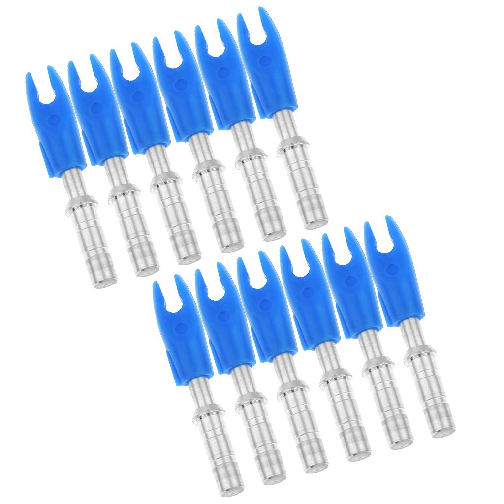 6x12 Pieces Plastic Archery Precision Nocks for ID 4.2mm Arrow Shaft Universal Blue