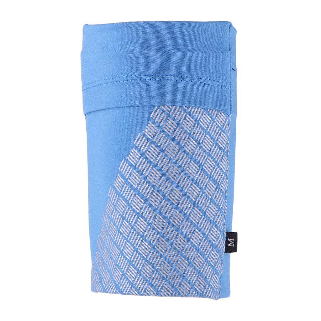Reflective Running Sports Armband Phone Holder Arm Wrist Belt Bag Blue M