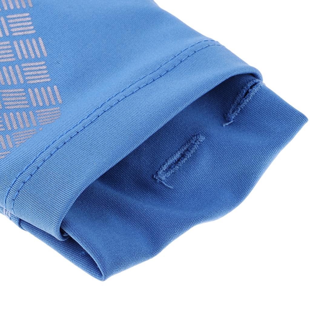 Reflective Running Sports Armband Phone Holder Arm Wrist Belt Bag Blue M