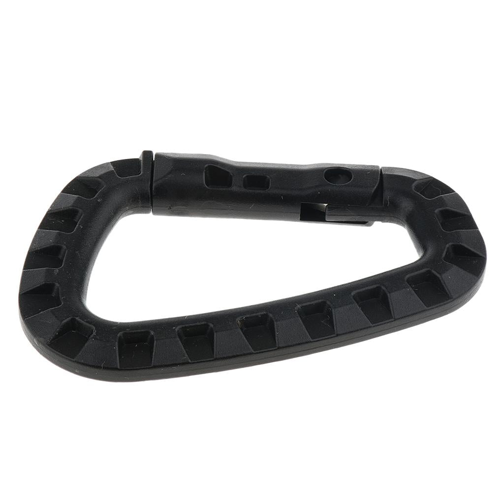 2x5Pcs Outdoor Carabiners Backpack Hook Snap Keychain D-Ring Buckle black