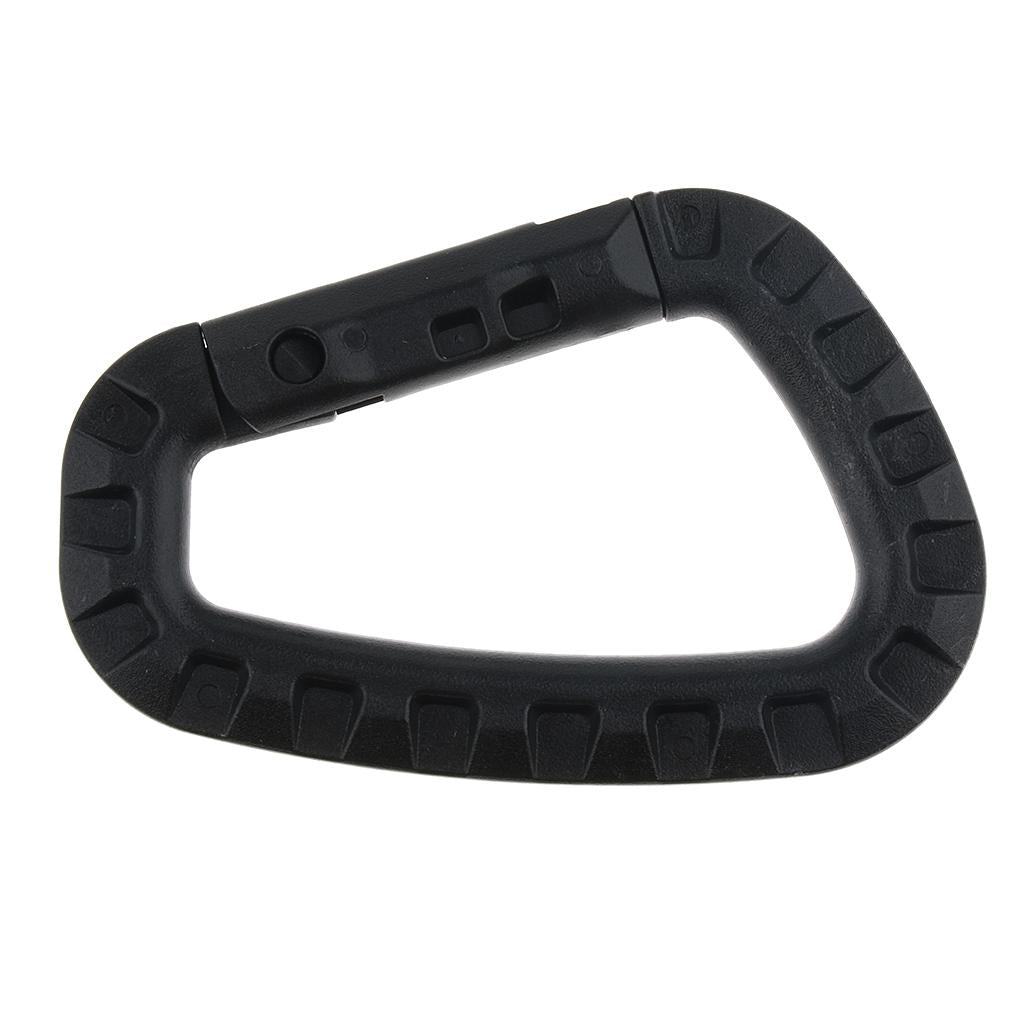 4x5Pcs Outdoor Carabiners Backpack Hook Snap Keychain D-Ring Buckle black