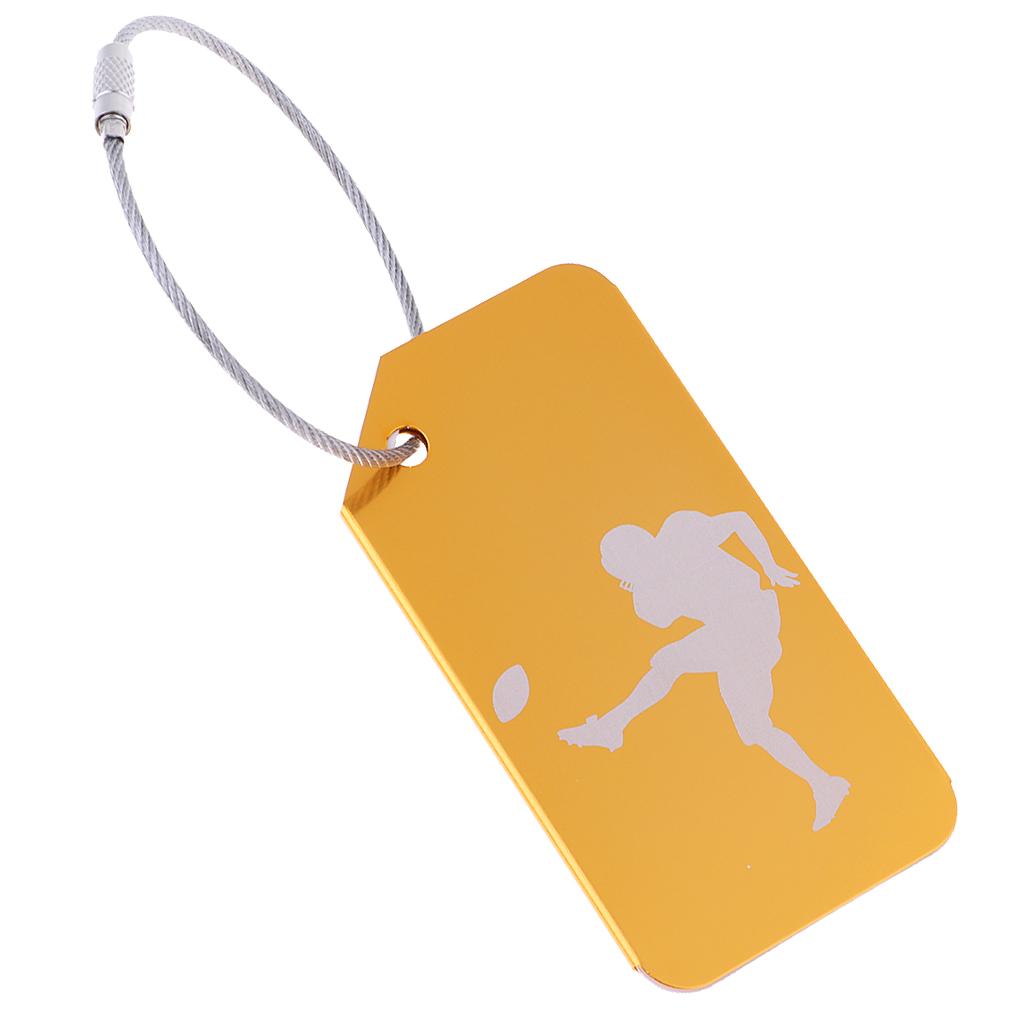 Metal Luggage Tag Card Suitcase Identity Address Name Label football