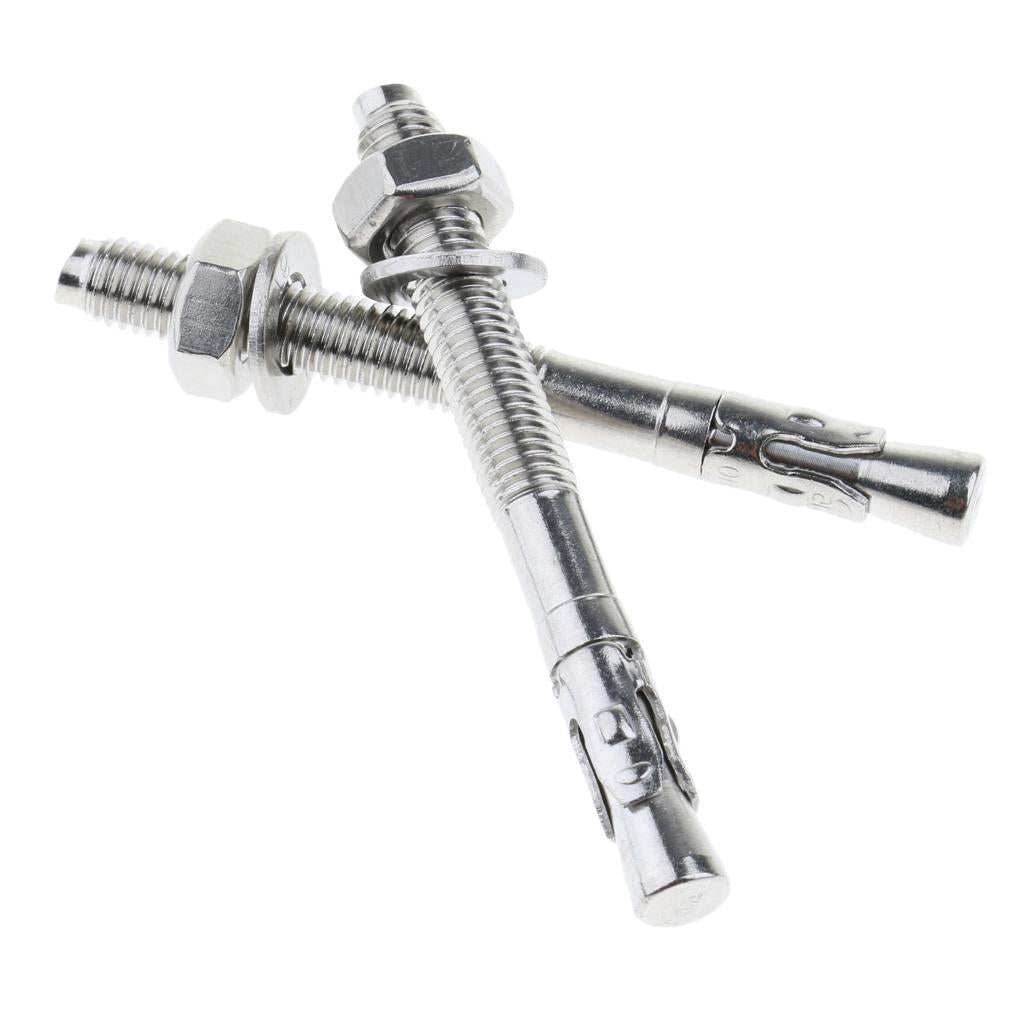 2pcs Climbing M10 Stainless Steel Expansion Bolts Anchor Nut Piton M10x100