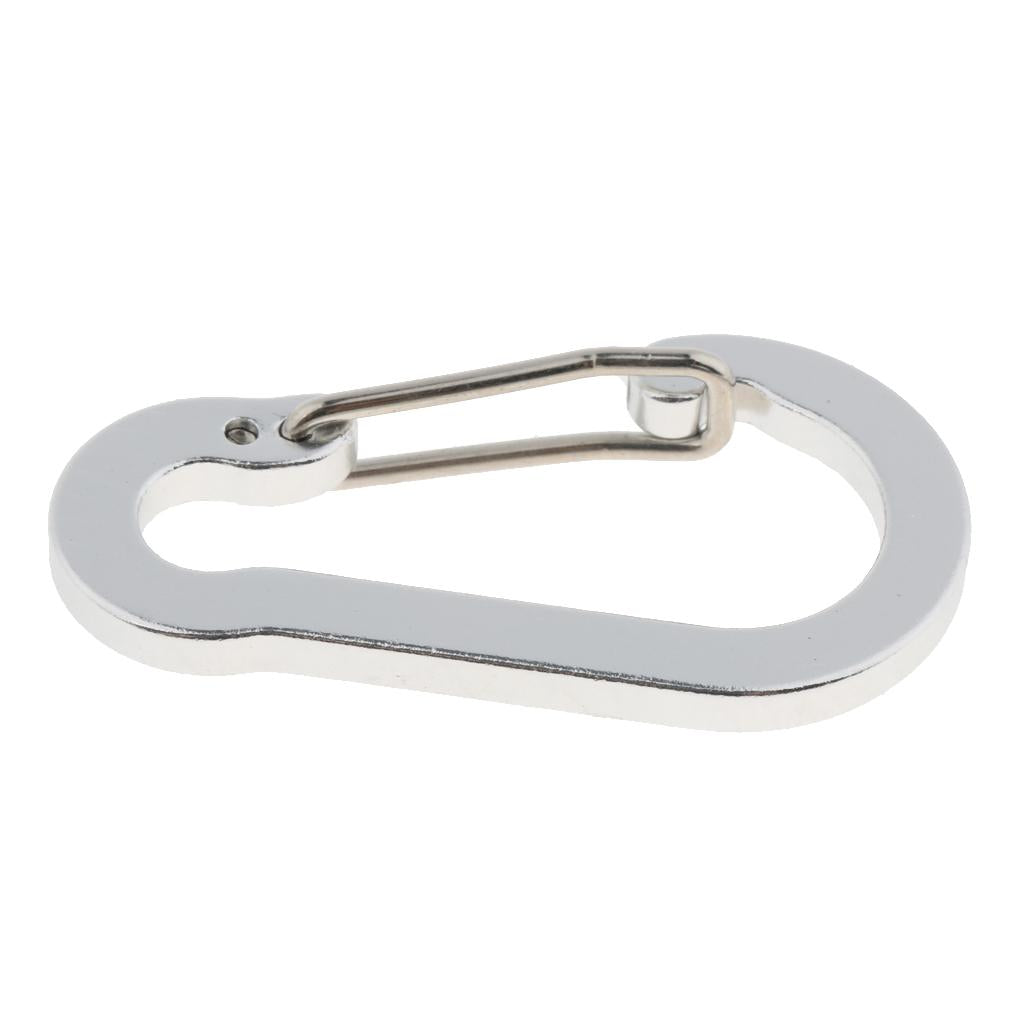 5pcs Key Chain Buckle Spring Snap Hook Outdoor Clip Water Bottle Hook Silver