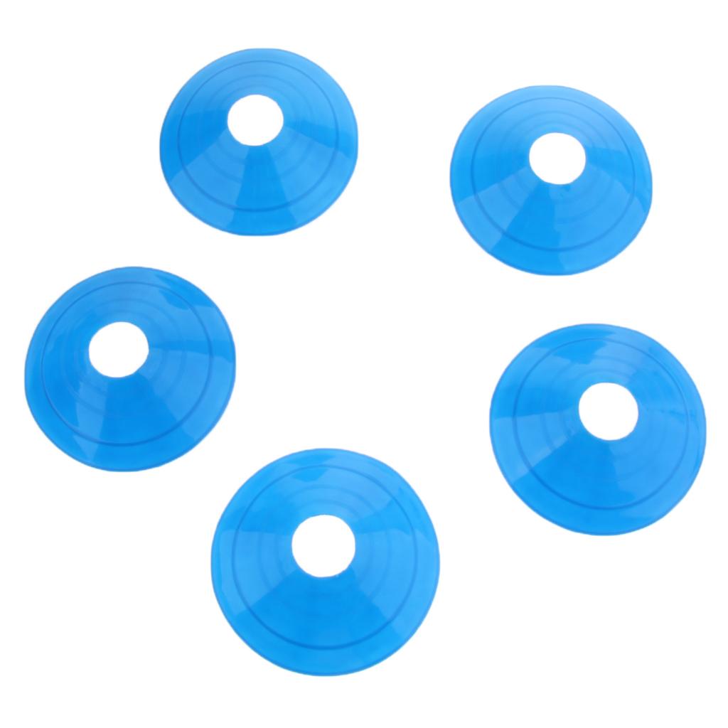 5 Pcs Soccer Mini Disc Cones Boundary Marker Skating Agility Training Aid Blue