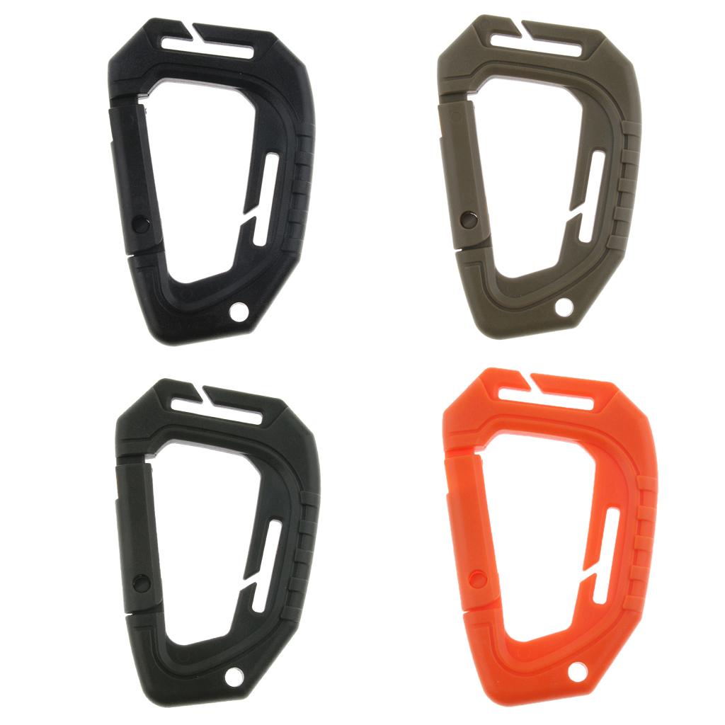 4Pcs Heavy Duty Plastic Carabiner Clip Snap Hook Spring Loaded Carabina