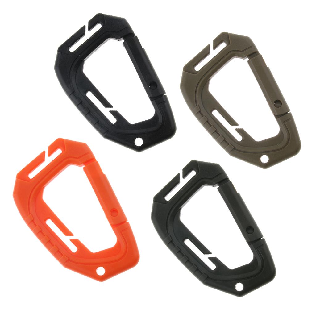 4Pcs Heavy Duty Plastic Carabiner Clip Snap Hook Spring Loaded Carabina