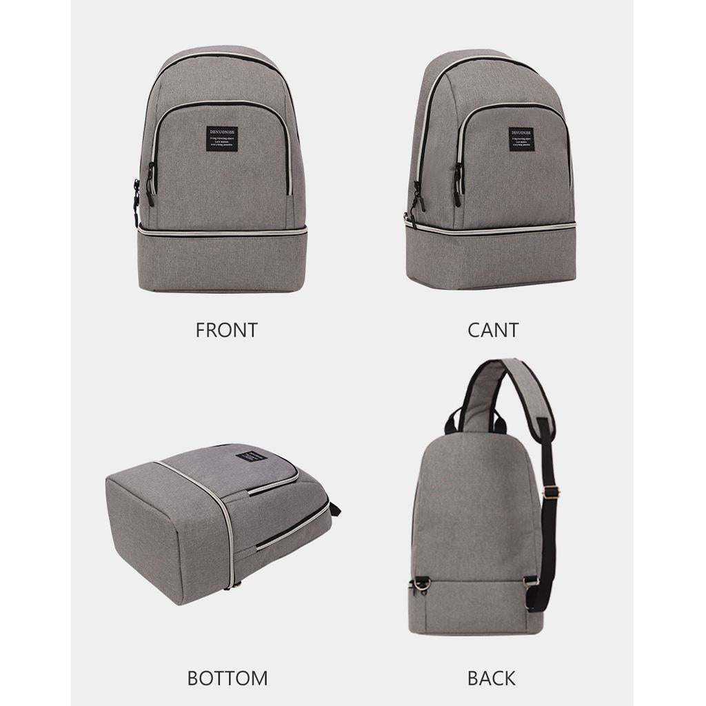 Outdoor Insulated Backpack Cooler Camping Travel Lunch Bag Storage Pouch Grey