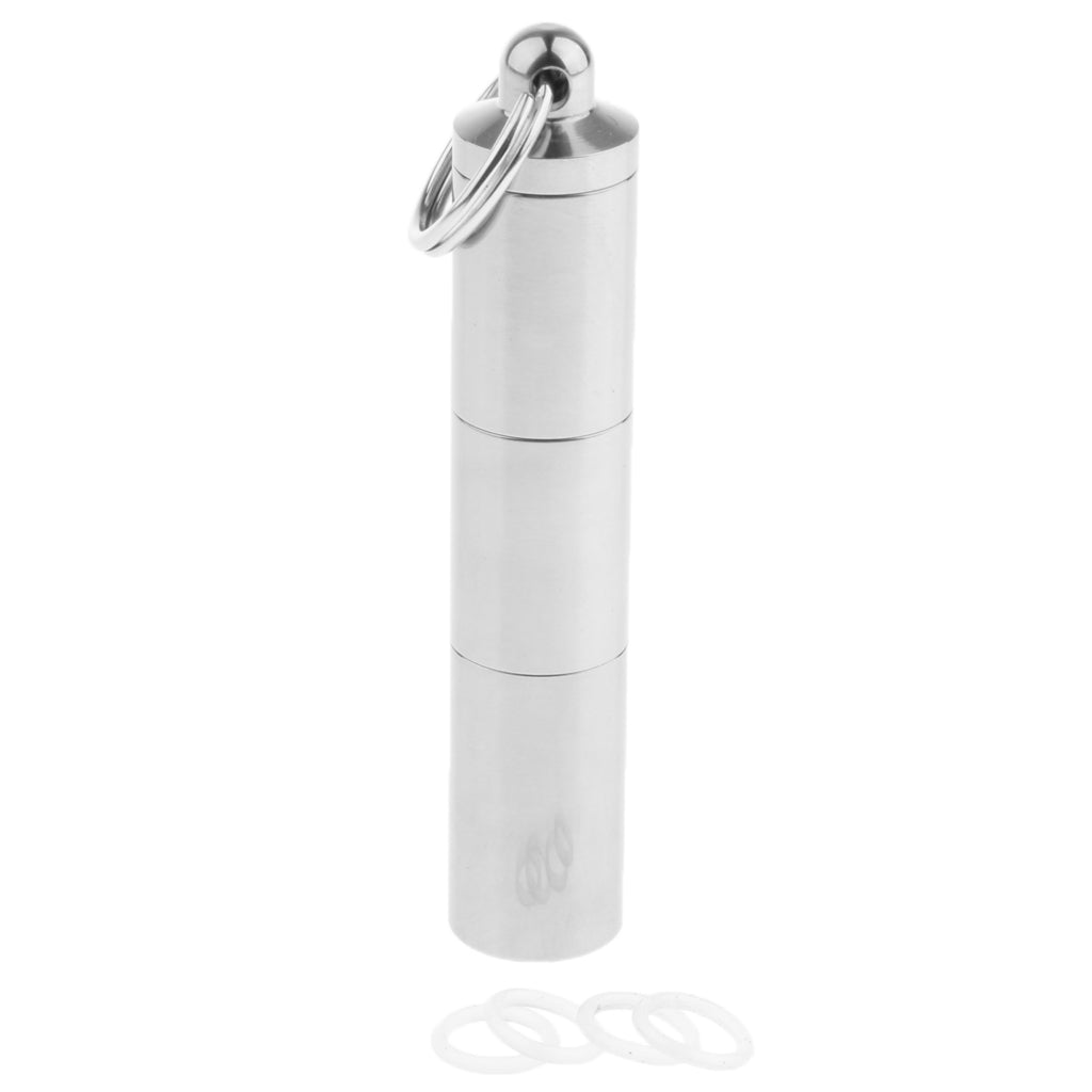 Waterproof Titanium Pocket Pill Box Capsule Tablet Organizer Tri Layer