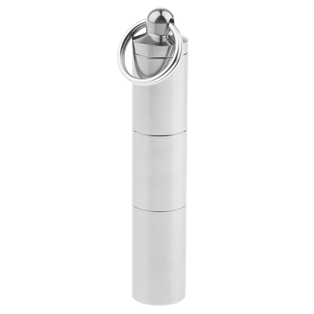 Waterproof Titanium Pocket Pill Box Capsule Tablet Organizer Tri Layer