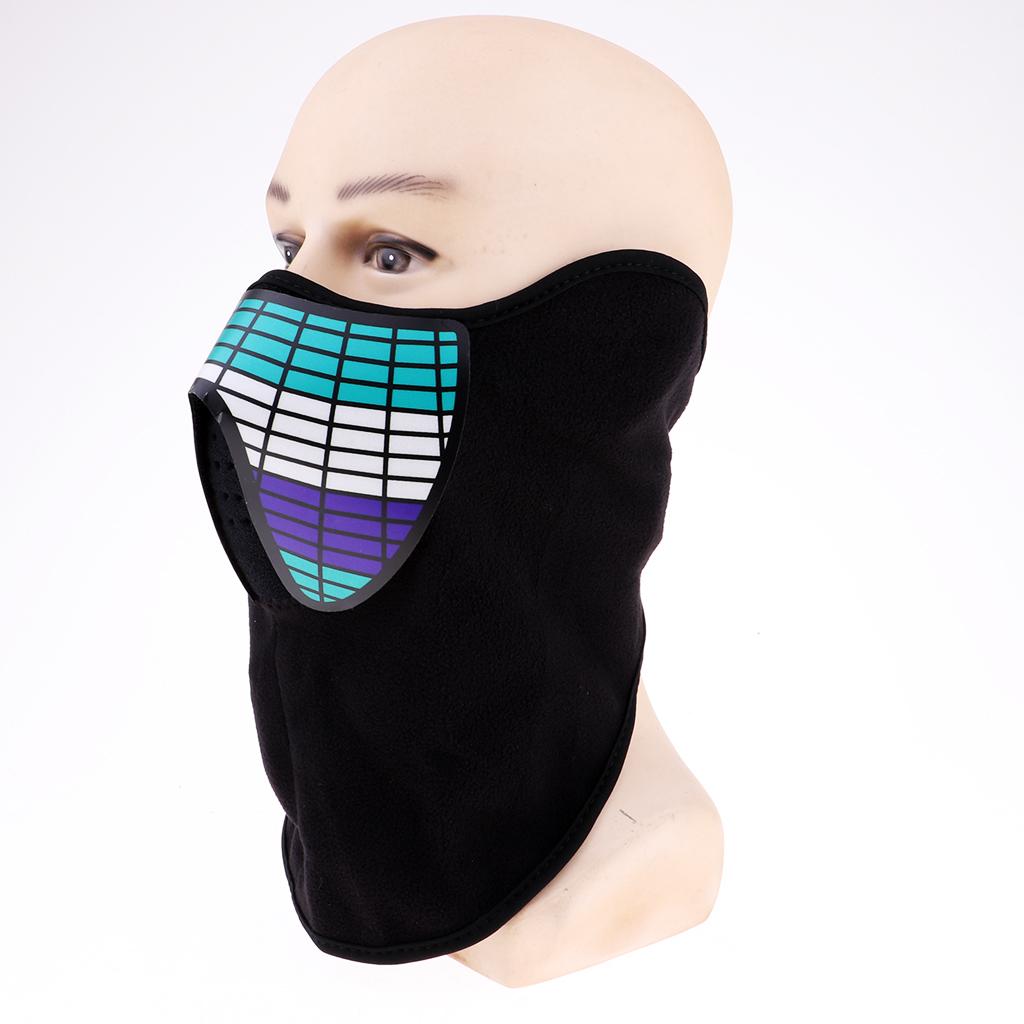 Outdoor Halloween Costume LED Luminous Flashing Light Face Mask Cycling K