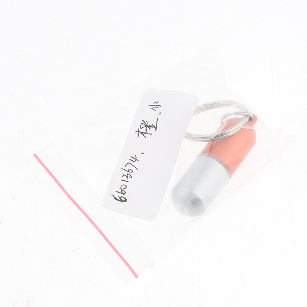 Waterproof Aluminum Pill Storage Box Keychain Capsule Tablet Bottle Orange S