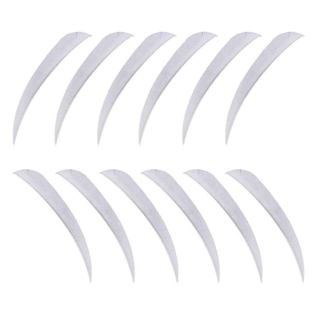 12pcs 3inch Archery Arrow Turkey Feathers Fletchings Vanes White