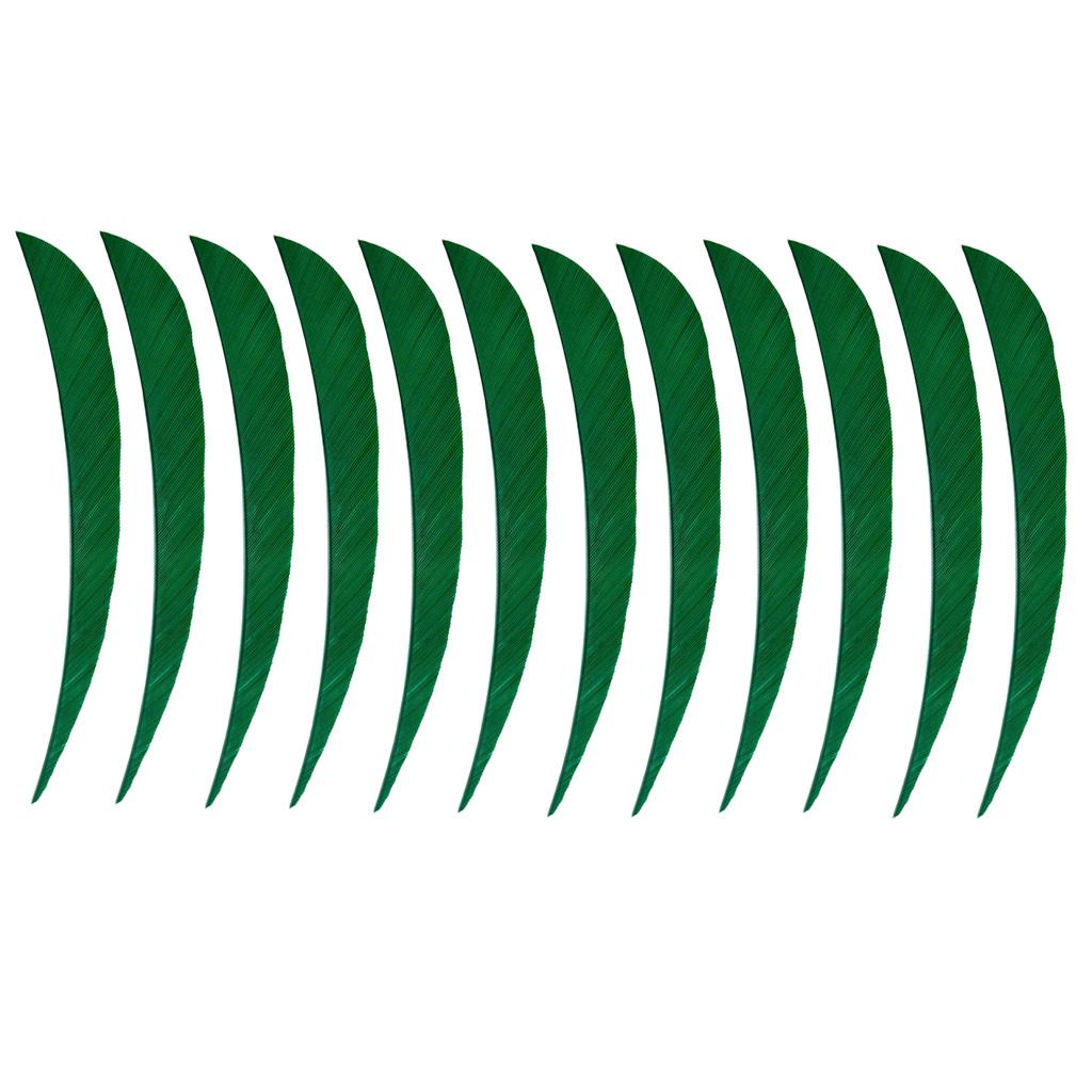 12 Pieces Archery Hunting Arrow Feather Fletching Right Wing Fletches 4 inch Dark Green