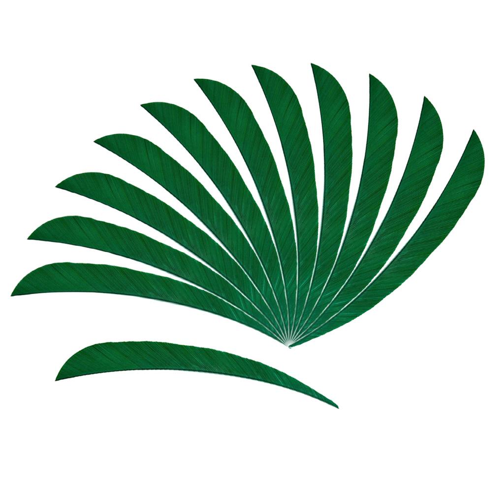 12 Pieces Archery Hunting Arrow Feather Fletching Right Wing Fletches 4 inch Dark Green