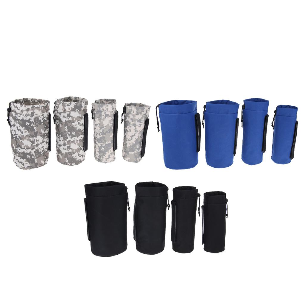 Outdoor Waterproof Water Bottle Drink Storage Bag Carry Pouch Cover Carrier 8.5x22cm Black