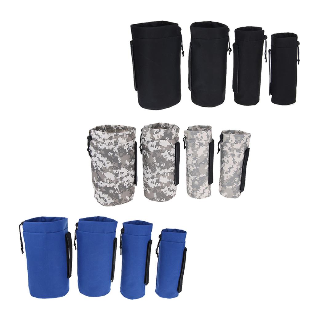 Outdoor Waterproof Water Bottle Drink Storage Bag Carry Pouch Cover Carrier 8.5x22cm Black
