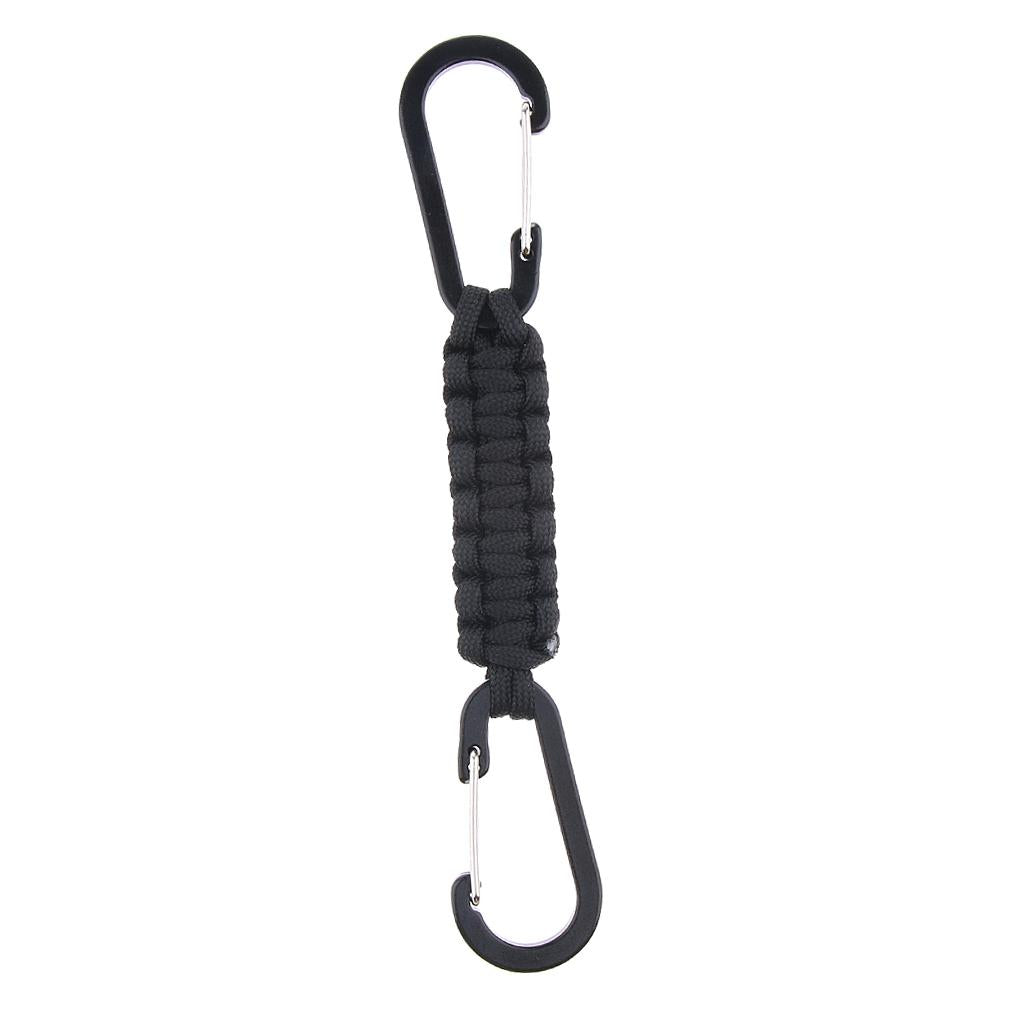 Paracord Keychain Carabiner Survival Tool with Carabiner Black