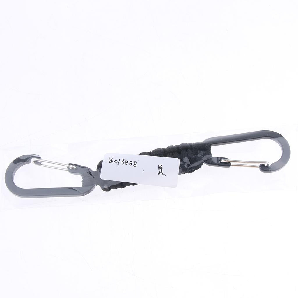 Paracord Keychain Carabiner Survival Tool with Carabiner Black