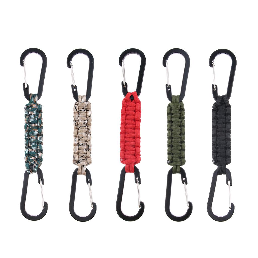 Paracord Keychain Carabiner Survival Tool with Carabiner Black